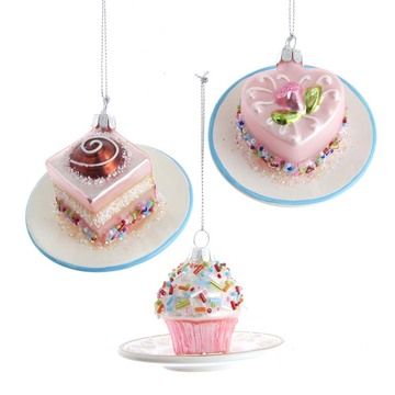 3.25" Pink Miniature Cake Glass Christmas Ornament | Kurt Adler | Christmas Ornament | Glass Christmas Ornament | Cake Christmas ornament Macaroons Christmas, Tea Party Desserts, Miniature Cakes, Heart Shaped Cake, Candy Ornaments, Shaped Cake, Heart Shaped Cakes, Glass Cake, Miniature Cake