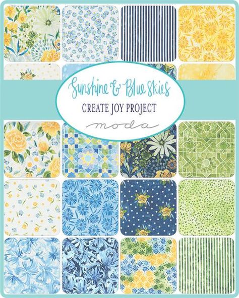 PREORDER - Nov/24 - Sunshine Blue Skies Charm Pack Layer Cake Fabric, Charm Packs Fabric, Sky Quilt, Indigo Quilt, Sky Lake, Sunny Disposition, Cake Quilt, Layer Cake Quilts, Cloud Canvas