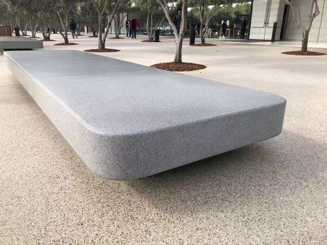 Concrete Bench Seat, Urban Furniture Design, Concrete Bench, Stone Bench, Urban Furniture, Landscape Features, Street Furniture, Concrete Planters, Sitting Area