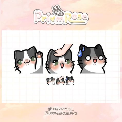 Cat emotes available for free on ko-fi (hi emote, pat emote, nervous emote) Twitch Emote Ideas, Cute Twitch Emotes, Emote Ideas, Cat Emotes, Twitch Streaming Setup, Free Emoji, Emotes Discord, Emotes Twitch, Channel Branding