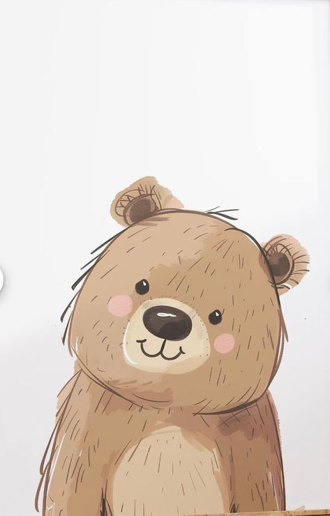 Cute Teddy Bear Illustration, Teddy Bear Drawing, Baby Print Art, Bear Drawing, Cute Bear Drawings, Bear Illustration, Bear Art, Baby Art, Bear Design