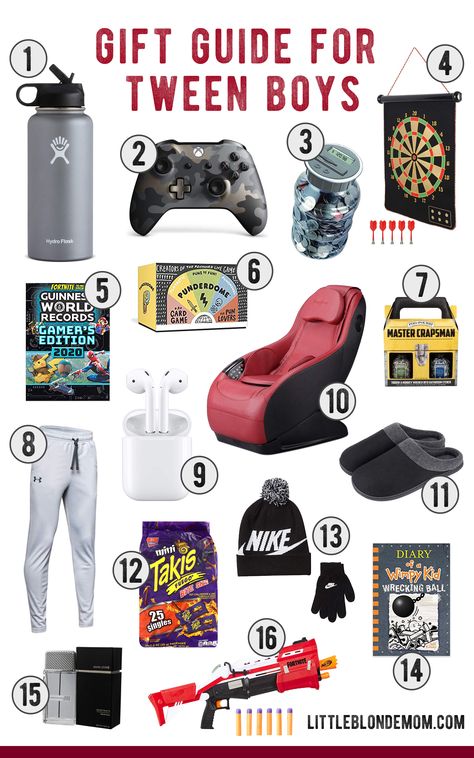 Gift Guide for Tween Boys  |  Christmas Gift Ideas  |  Little Blonde Mom Christmas Gifts For Teenagers, Girls Gift Guide, Teen Christmas Gifts, Presents For Boys, Teenager Gifts, Gifts For Teen Boys, Christmas Gifts For Boys