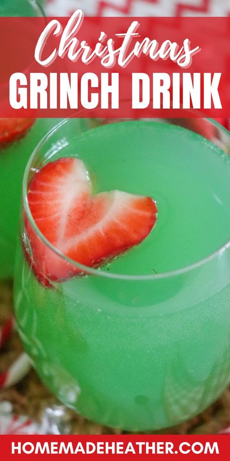 Christmas Grinch Drink Recipe (Easy Holiday Punch) Non Alcoholic Grinch Punch, Christmas Jungle Juice Recipe, Grinch Drink Recipe, Fun Christmas Drinks For Kids, Grinch Punch Alcohol, Grey Goose Drinks Recipes, Whoville Feast, Grinch Alcoholic Drink, Grinch Food Ideas Parties