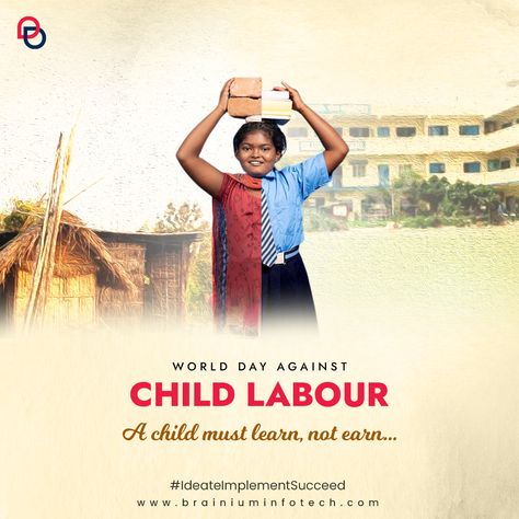 World day against Child Labour | Creative Solutions | Human Trafficking Quotes, World Day Against Child Labour, Child Labour, World Days, Volunteer Work, Education For All, Children's Rights, Kids Poster, Labour