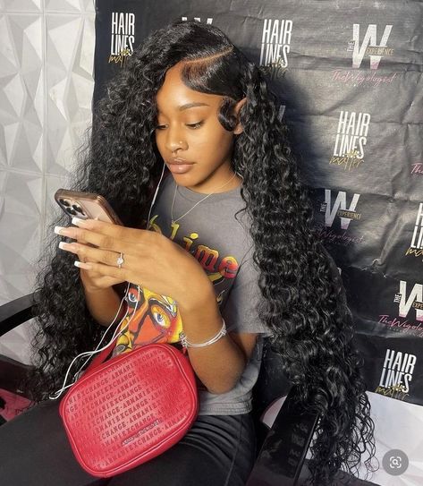 Water Wave Lace Front Wig, Sew In Wig, Sew In Hairstyles, Hd Lace Frontal, Curly Human Hair Wig, Lace Closure Wig, Closure Wig, Cap Hair, Baddie Hairstyles