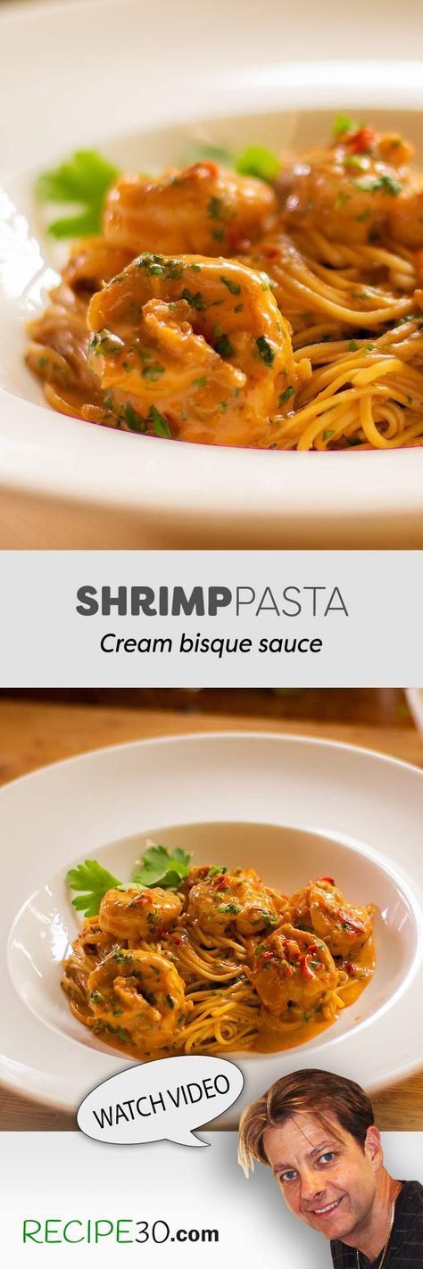 Shrimp Bisque Pasta, Prawn Bisque Pasta, Prawn Bisque Recipe, Pasta Rasta, Tiger Prawn Recipe, Prawn Bisque, Hawaii Poke, Prawn Sauce, Prawn Linguine