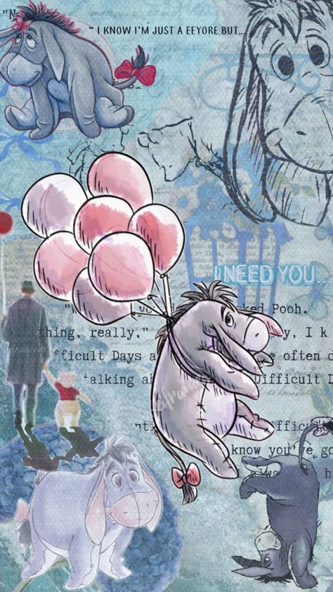 #eeyore #blue #winniethepooh Cute Eeyore Wallpaper, Eeyore Wallpapers, Eeyore Wallpaper Aesthetic, Eeyore Wallpaper Iphone, Disney Homescreen, Eeyore Wallpaper, Eeyore Images, Winnie The Pooh Background, Stitch Coloring