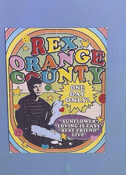 Tour Flyer, Etsy Poster, Rex Orange County, Rex Orange, Orange C, Inspired Aesthetic, Aesthetic Poster, Room Posters, Vintage Poster