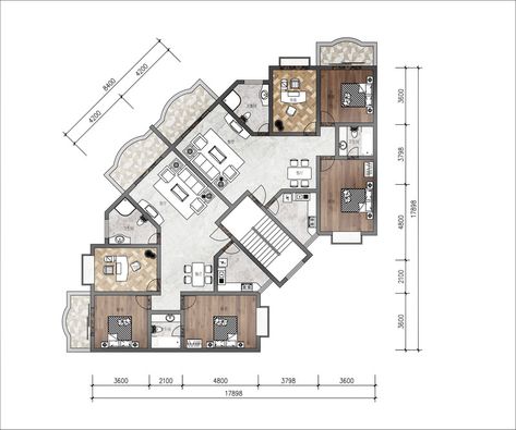 Architecture Model Trees, Large Apartment, Museum Plan, Luxury Plan, Factory Architecture, Apartment Floor Plan, Conceptual Architecture, Color Plan, Sims 4 House Design