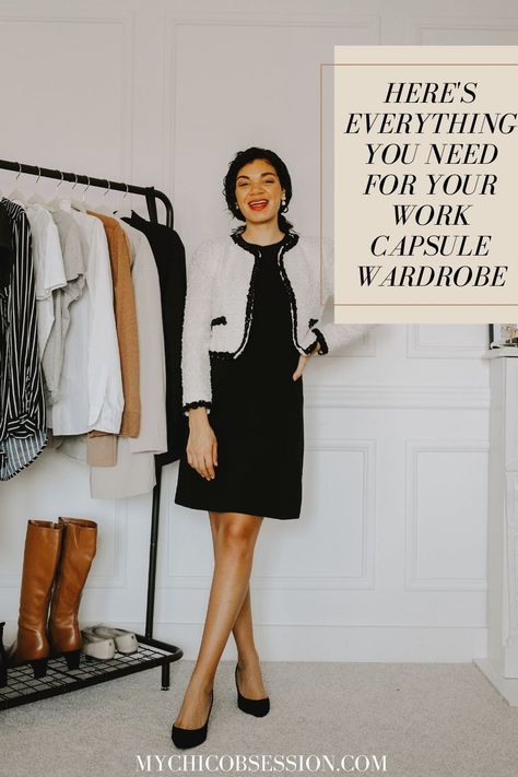 Work Outfit Capsule, Business Professional Capsule Wardrobe, Capsule Wardrobe For Work, Black Capsule Wardrobe, Office Capsule Wardrobe, Work Capsule Wardrobe, Office Capsule, Create A Capsule Wardrobe, Capsule Wardrobe Checklist