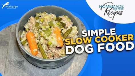 Recipe: Simple Slow Cooker Dog Food Recipe Homemade Dog Food Crockpot, Crockpot Rice Recipes, Cooker Dog, Chicken And Rice Crockpot, Dog Food Recipes Crockpot, Chicken Dog Food Recipes, Vegan Dog Food, Dog Food Recipe, Easy Crockpot Chicken