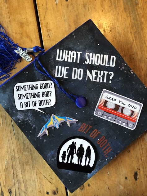 Grad Cap Designs Marvel, Guardians Of The Galaxy Graduation Cap, Graduation Cap Marvel, Marvel Graduation Party, High School Graduation Cap Designs For Guys, Marvel Grad Cap, Marvel Graduation Cap, Nurse Graduation Caps, Marvel Graduation Cap Ideas