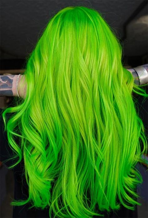 Bright Green Hair, Green Hair Color Ideas, Pastel Green Hair, Green Hair Color, Hair Dye Brands, Neon Green Hair, Emerald Green Hair, Green Hair Dye, Bleaching Your Hair