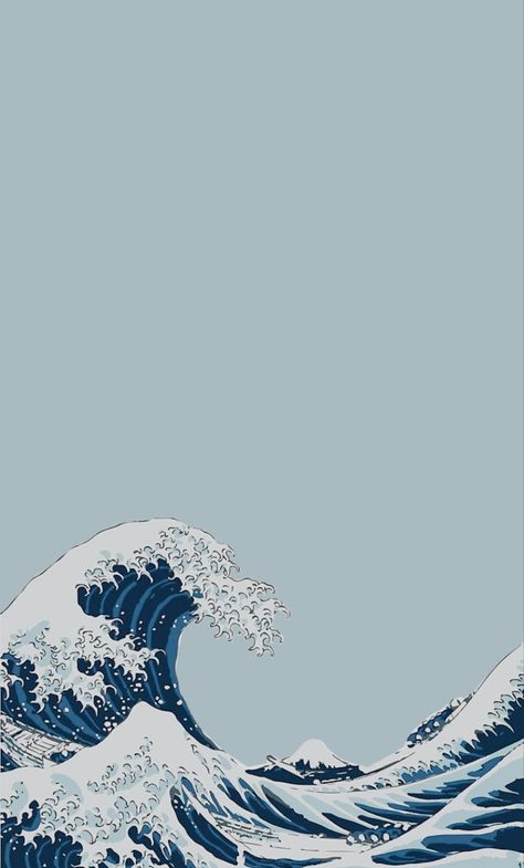 Wave Photos, Pikmin 4, Beach Wall Collage, Cute Summer Wallpapers, Cute Blue Wallpaper, The Great Wave, Waves Wallpaper, Simple Phone Wallpapers, Drawing Wallpaper