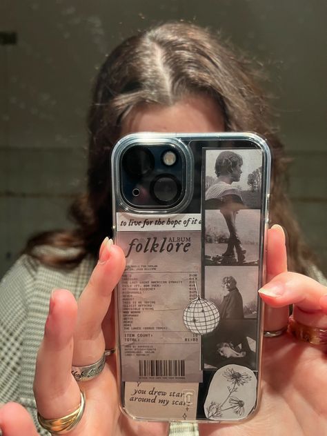 Folklore Phone Case, Swiftie Core, Taylor Swift Cover, Homemade Phone Cases, Blackandwhite Aesthetic, Taylor Core, Creative Iphone Case, Diy Iphone Case, Kawaii Phone Case