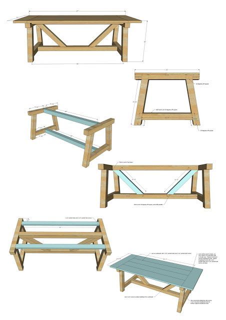 Farmhouse Table Plans, Diy Outdoor Table, Diy Dining Table, Diy Farmhouse Table, Diy Dining, Camera Tripod, Diy Wood Projects Furniture, Diy Furniture Table, Table Plans