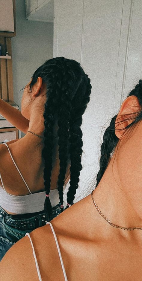 Boxer braids. Dutch braids 3 Dutch Braids, Dutch Braids With Bangs, Dutch Braid Short Hair, Dutch Braids Short Hair, Dutch Braid Half Up, Track Hair, Braids Dutch, Braid Half Up Half Down, Track Hairstyles