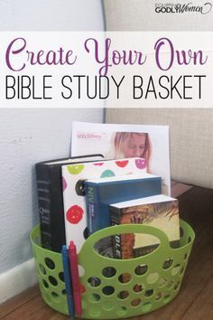 Love the idea of putting together a Bible Study Basket! This would be so helpful! Bible Study Basket, Bible Study Help, Bible Study Plans, Bible Study Methods, Bible Study Tips, Bible Study Notebook, Bible Women, Study Journal, Bible Time