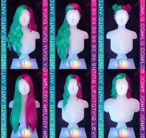 Sims 4 Hairstyle The Chromatic Collection BICOLOUR Anto Hairs Sims 4, Sims Cosplay, S4cc Hair, Los Sims 4 Mods, Female Hairstyles, Alpha Cc, The Sims 4 Pc, Sims 4 Expansions, Free Sims