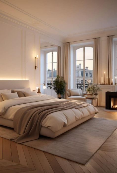 Soft Bedroom Decor, Luxury Master Bedrooms Decor Cozy, Traditional Minimalist Home Decor, English Townhouse Interiors, Modern Cozy Bedroom Neutral, Lush Bedroom, Parisian Bedroom, Luxury Bedroom Furniture, Modern Luxury Bedroom