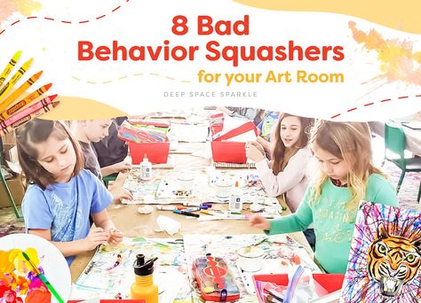 8 Bad Behavior Squashers for the Art Room with PDF free download Watercolor Resist, Positive Classroom Environment, Kindergarten Art Lessons, Deep Space Sparkle, Paper Balloon, Teaching Shapes, Pattern Elements, Pumpkin Harvest, Drawing Lessons For Kids