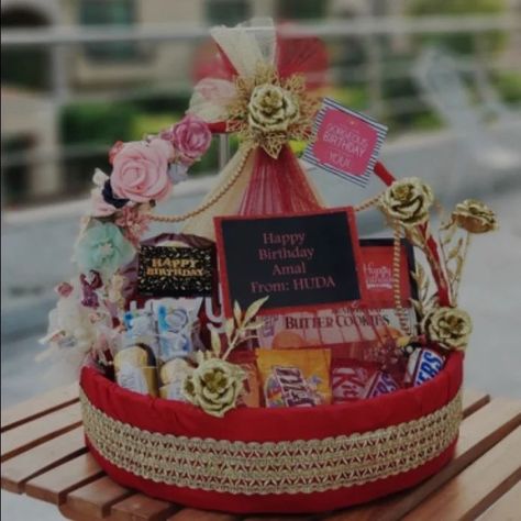 Alhumdulillah Delivered Customize birthday basket dm for detail and order 💥 💫 ❤️ #basket #birthday gift shiekhdeliveryhouse Planner Gift Basket, Luxury Gift Basket, Indian Wedding Gifts, Gorgeous Birthday, Birthday Basket, Creative Wedding Gifts, Wedding Gift Wrapping, Indian Gifts, Planner Gift