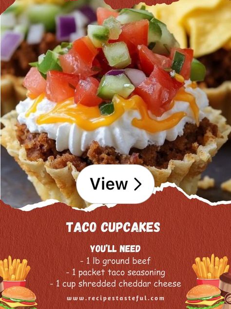 Lemon8 · Taco Cupcakes 😍 · @Jakari Lashika Cupcake Tacos, Taco Cake Pops, Taco Cupcakes, Taco Cake, Wonton Wrappers, Cupcake Wrappers, Cupcake Liners, Easy Weeknight Dinners, Weeknight Dinners