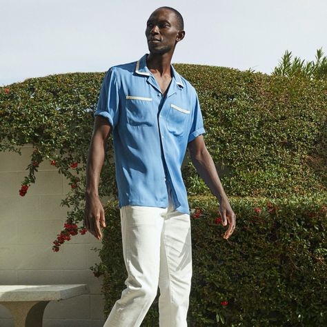 Todd Snyder Spring 2020 Men’s Palm Springs Style Springs Outfit, Palm Springs Outfit, Mens Golf Fashion, Todd Snyder Champion, Palm Springs Style, Striped Espadrilles, Vintage Aloha, Spring Outfits Men, Palm Springs California