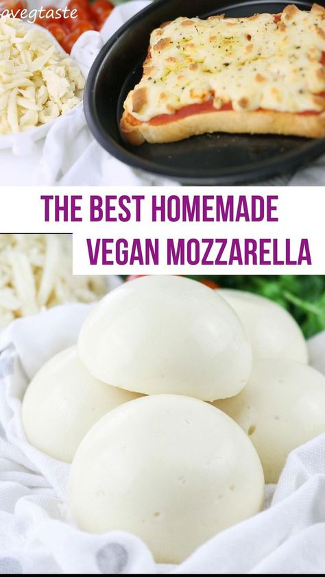 Vegan Mozzarella Sticks, Lasagna Pizza, Vegan Mozzarella Cheese, Mozzarella Recipe, Vegan Cheese Recipes, Mozzarella Recipes, Vegan Mozzarella, Dairy Free Cheese, Mozzarella Sticks