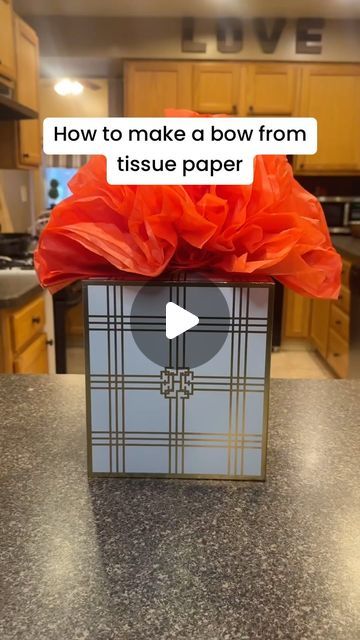 Nikki - Wrappin Queen | How to tissue paper bow! #giftwrapping #giftwrappingidea #christmasgiftwrapping | Instagram Gift Wrapping With Tissue Paper, Gift Wrapping Ideas With Tissue Paper, Gift Tissue Paper Ideas, Folding Tissue Paper For Gift Bags, How To Fold Tissue Paper For Gift Bags, How To Put Tissue Paper In A Gift Bag, How To Put Tissue Paper In Gift Boxes, Tissue Paper Bows Diy Gift Wrapping, How To Put Tissue Paper In A Gift Basket