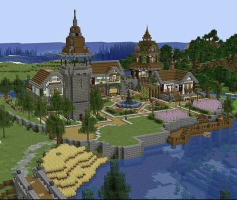 Minecraft Kingdom, Case Minecraft, Minecraft Village, Cute Farmhouse, Bangunan Minecraft, Minecraft House Plans, Minecraft Farm, Easy Minecraft Houses, Minecraft Cottage