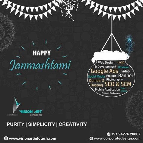 Happy Janmashtami 2021!
May Lord Krishna come to your house & take away all your Makhan- Mishri with all your worries & sorrow. Janmashtami Creative Ads, Janmashtami Creative, Digital Marketing Creative Ads, Marketing Creative Ads, Digital Marketing Creative, Web Design Logo, Mobile Application Design, Developer Logo, Happy Janmashtami