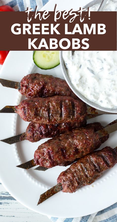 Get ready for a flavor explosion with the best ground lamb kabobs! With savory spices that are Greek-inspired, they pack a punch without overwhelming your taste buds. These grilled kebabs are the perfect addition to any summer cookout. Greek Kebab, Greek Lamb Recipes, Ground Lamb Recipes, Healthy Road Trip Snacks, Lamb Kabobs, Greek Lamb, Lamb Kebabs, Lamb Skewers, Kebabs On The Grill