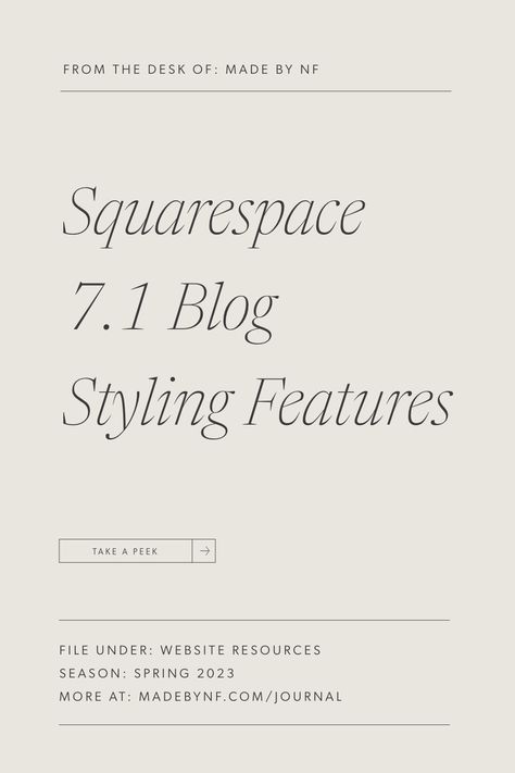 If you're new to blogging or ready to refresh your blog layout, check out my favorite built-in features from Squarespace 7.1. #blogging #squarespace #websitedesign Squarespace Blog Design, Squarespace Tips, Squarespace Blog, Squarespace Website Design, Blog Layout, Creative Business Owner, Blog Template, Squarespace Website, Blog Inspiration