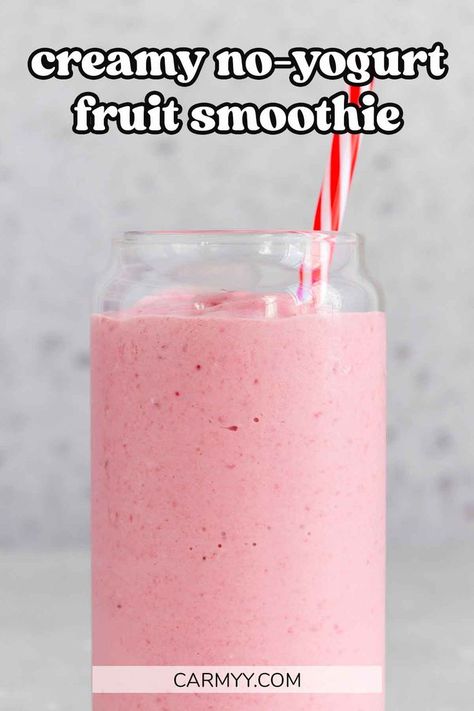 This dairy-free frozen fruit smoothie comes together in a flash! No yogurt, no problem. You can get a delicious, creamy frozen fruit smoothie without yogurt! This berry-packed fruit smoothie makes for a refreshing way to start off the morning or as a quick snack. Smoothie Without Milk, Frozen Fruit Smoothie Recipes, Fruit Yogurt Smoothies, Smoothie Without Yogurt, Frozen Fruit Smoothie, Dairy Free Smoothies, Berry Smoothie Recipe, Creamy Smoothies, Smoothie Drink Recipes