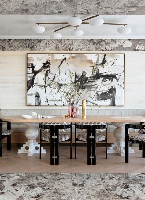 A confident mix of Italian-inspired stone is the hallmark of this Greg Natale project - Vogue Australia Dining Area Luxury, Modern Decorating Ideas, Greg Natale, Modern Decorating, Clad Home, Vogue Living, Australian Homes, Luxury Decor, Dining Room Design