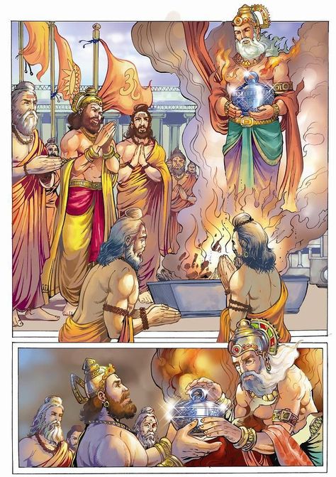 Ramayan Story Illustration, Mahabharat Illustration, Agni Dev, Indian Drawing, Indian Comics, Sri Rama, Indian Art Gallery, Human Figure Drawing, Animation Art Sketches