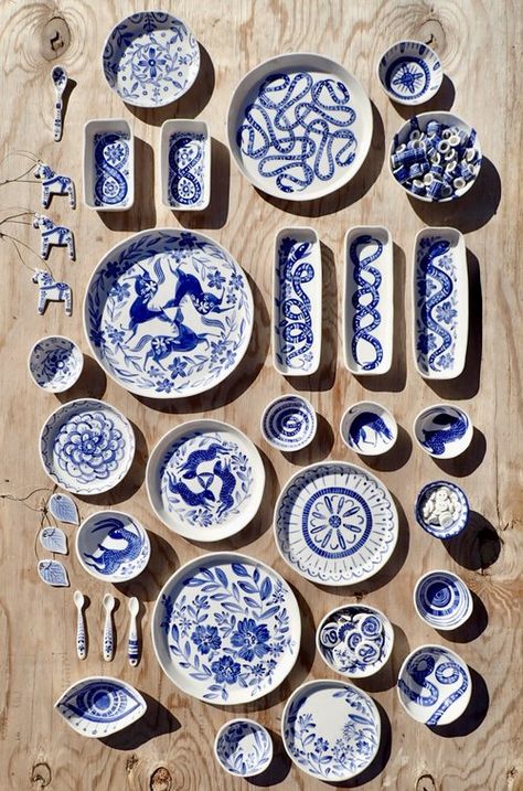 Blue and White — Becca Jane Blue And White Dishes, Ceramic Cafe, Pottery Painting Designs, Tanah Liat, Keramik Design, White Dishes, White Pottery, Pottery Crafts, Blue Pottery