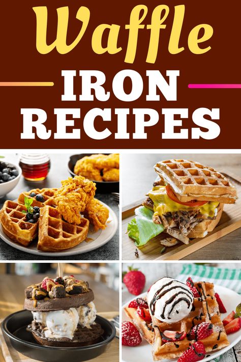 These waffle iron recipes will give you a new appreciation for your appliance! From grilled cheese to quesadillas, there are so many delicious dishes you can make with it. Waffle Iron Cookies, Mini Waffle Recipe, Easy Waffle Recipe, Waffle Iron Recipes, Potato Waffles, Waffle Maker Recipes, Sweet Potato Waffles, Iron Recipes, Homemade Waffles