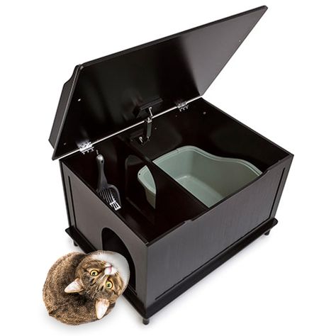 Designer Catbox Cat Litter Box Enclosure, Hidden, Dog-Proof Pet Furniture with Cover, Elegant, Covered, Odor Contained for Large Cats, Cat Litter Box Furniture with Lid, Cat Litter Boxes, Black (As an Amazon Associate I earn from qualifying purchases) Hiding Cat Litter Box, Glam Apartment, Cat Litter Boxes, Hidden Litter Boxes, Litter Tracking, Toddler Proofing, Cat Litter Box Enclosure, Litter Box Furniture, Litter Box Enclosure