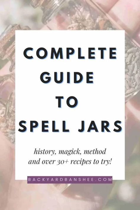 Learn about the history of spell jars and witch bottles, the methods, how it works, and over 30 spell jar recipes to try for yourself! (READ MORE) Anatomy Of A Spell Jar, What To Do With A Spell Jar, How Do Spell Jars Work, Where To Put Spell Jars, Wiccan Spell Jars Diy, What Is A Spell Jar, Motivation Spell Jar Recipe, Spell Bottles Witchcraft, Types Of Spell Jars