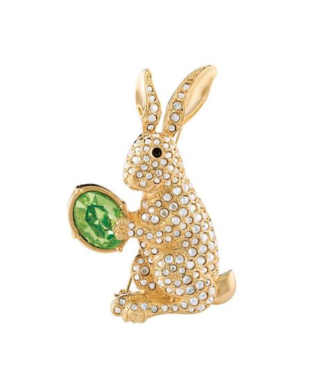 Easter is coming! Dazzling Easter Bunny Rabbit Pin Brooch Gold Plated Metal Alloy Set With Sparkling Clear and Green Swarovski Crystals by JewelAriDesigns https://etsy.me/3ZSnfyI Bunny Brooch, Tiger Pendant, Emerald Crystal, Animal Magic, Easter Bunny Rabbit, Premium Product, Bow Jewelry, Cat Brooch, Crystal Set