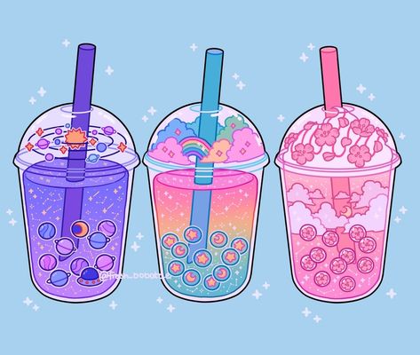 Boba 2, an art print by fresh_bobatae - INPRNT 귀여운 음식 그림, Arte Do Kawaii, Arte 8 Bits, Cute Food Drawings, Cute Food Art, Japon Illustration, Cute Animal Drawings Kawaii, Cute Kawaii Drawings, Tea Art