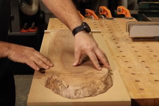 DIY Charcuterie Board Table Saw Push Stick, Diy Charcuterie Board, Delta Table Saw, Charcuterie Board Diy, Live Edge Shelves, Wood Craft Projects, A Charcuterie Board, Live Edge Wood, Diy Furniture Projects