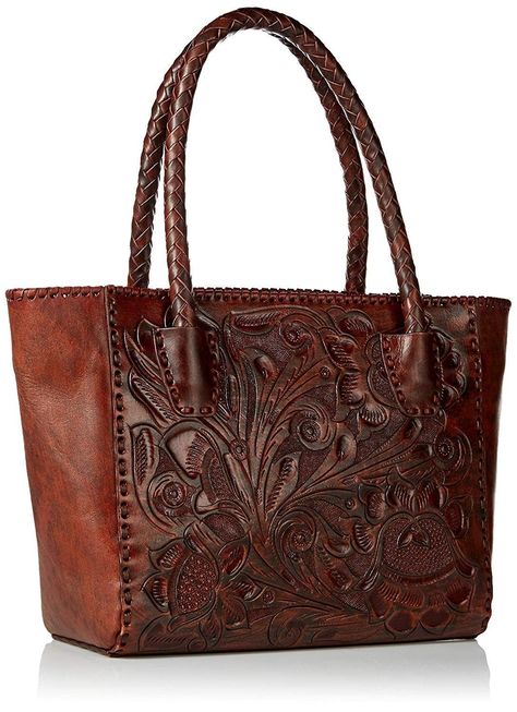 Women Hand Bags Fashion, Leather Purses And Bags, Leather Handbags Diy, Large Leather Purse, Large Leather Handbags, Work Purse, Vintage Leather Handbag, Tooled Leather Bag, Tooled Leather Purse