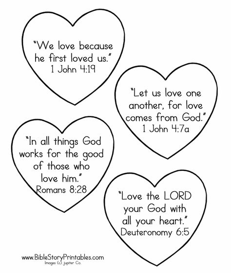 Valentine's Day Bible Coloring Pages Sunday School Valentines, Church Valentines, Verses For Kids, Christian Valentines, Bible Verses For Kids, Valentine Coloring Pages, Preschool Bible, Sunday School Crafts For Kids, Preschool Valentines