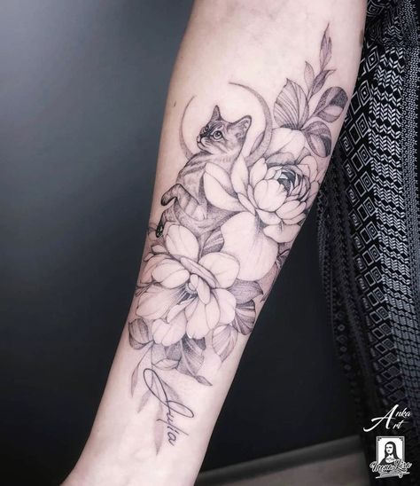 Ethereal Tattoos, Cat Portrait Tattoos, Lower Leg Tattoos, Kitty Tattoo, Remembrance Tattoos, Tattoo Mandala, Special Tattoos, Cat Tattoos, Cat Tattoo Designs