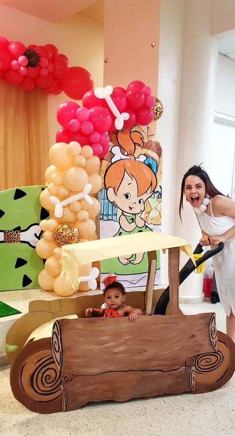 Pebbles birthday decor Bambam And Pebbles Birthday, Pebbles Party Decorations, Flinstones Party Decorations, Pebbles 2nd Birthday Party, Flintstone Birthday Party Ideas, Pebbles Flintstone Birthday Party, Pebbles Party Ideas, Pebbles 1st Birthday Party Ideas, Pebbles First Birthday Party Ideas