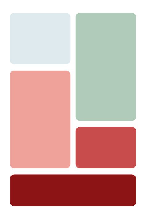 Minimalistic and modern christmas colors scheme! 🎄 This modern Christmas color palette combines rose, red and mint green. Perfect for Christmas decor, stylish gifts, or any project that needs a touch of modern Christmas cheer - Christmas 2024 trend colors   Save this winter color combo to be ready for the festive holiday season. Mint And Red Color Palette, 5 Color Color Palette, Christmas Theme Color Palette, Modern Holiday Color Palette, Soft Christmas Color Palette, Christmas Decor Ideas Color Scheme, Modern Red Color Palette, Fun Christmas Color Palette, Pastel Christmas Palette