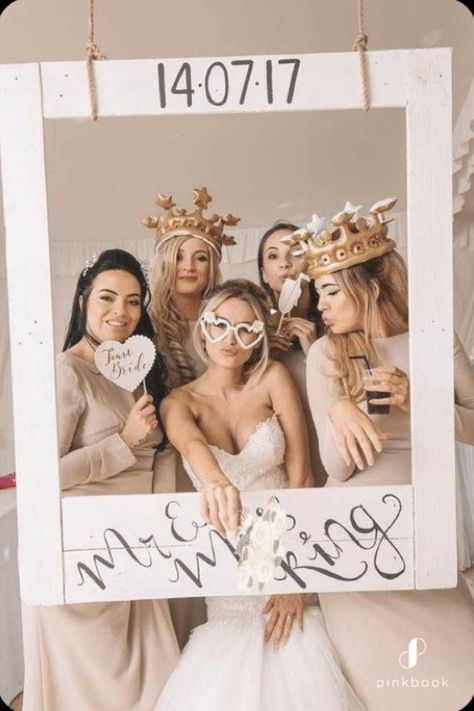 Homemade Photo Booth, Polaroid Photo Booths, Photo Booth Backdrop Wedding, Diy Wedding Reception, Booth Backdrops, Emma Jane, Bridal Bachelorette Party, Diy Photo Booth, Wedding Photo Booth